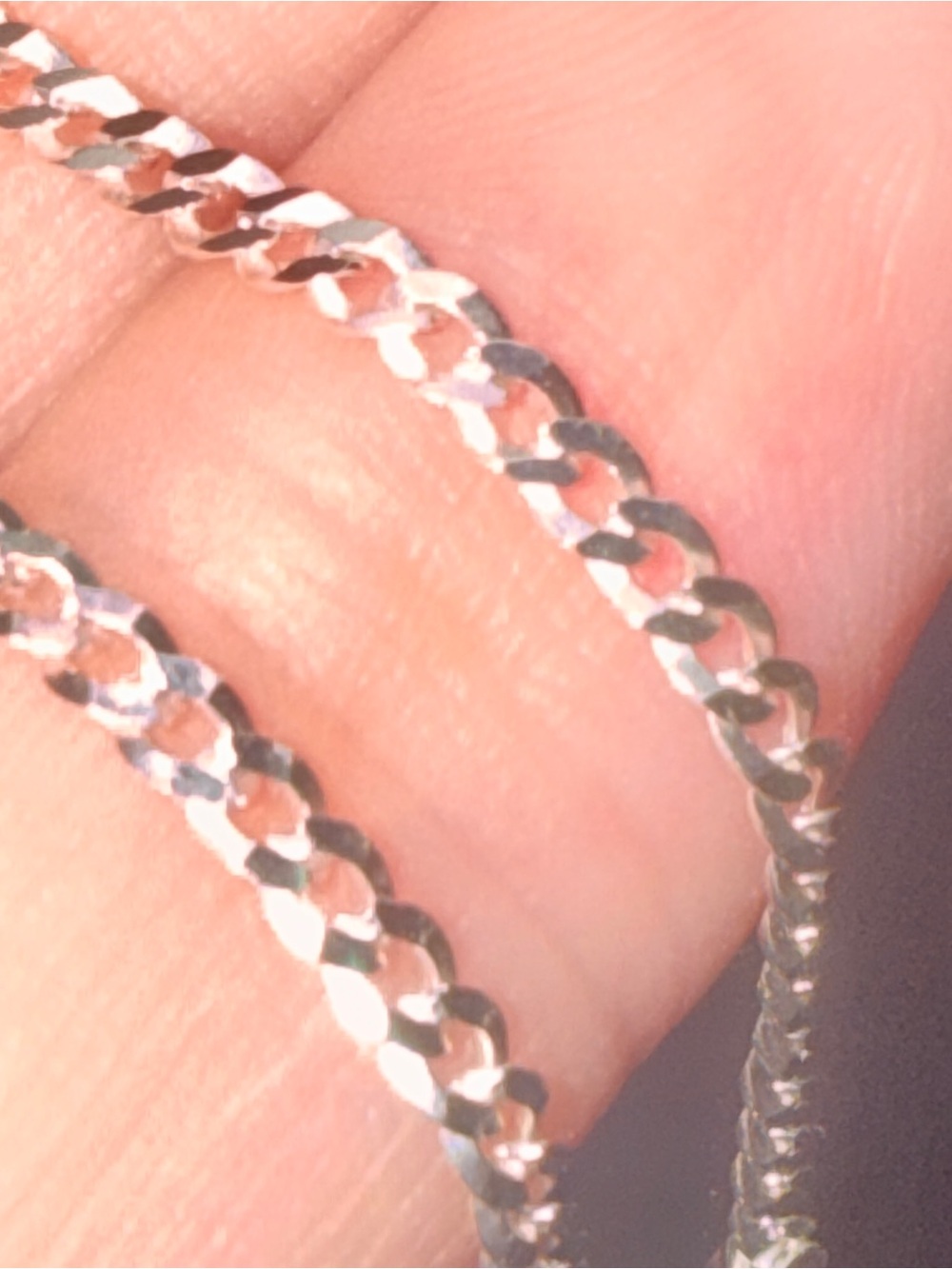 925 Sterling Silver Diamond-Cut Figaro Chain ANKLET or Bracelet 11”